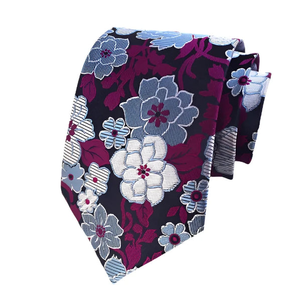 Burgundy Floral Tie