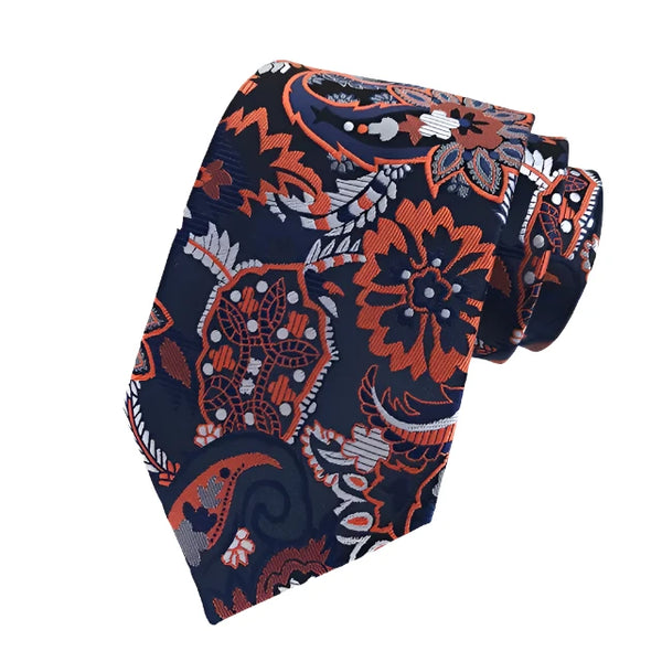 Orange & Blue Floral Tie