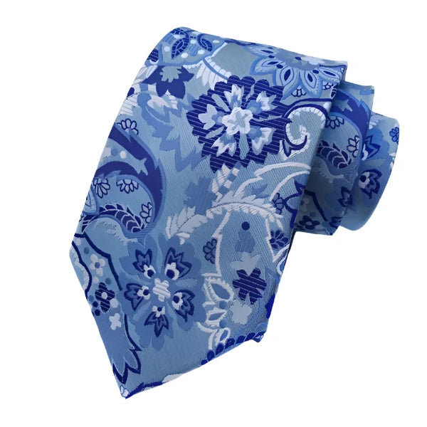 Blue Paisley & Floral Tie