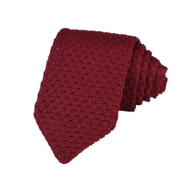 Burgundy Knitted Tie