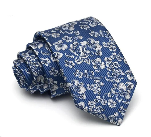 Blue & White Floral Tie